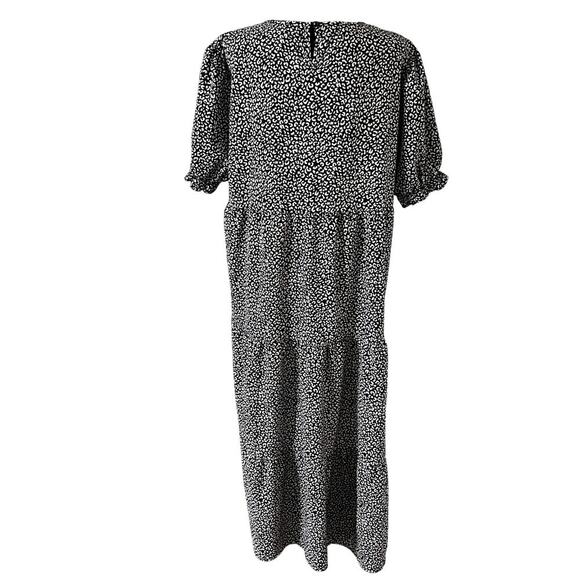 Prettygarden Flutter Sleeve Animal Print Spring Dress Black White XL Cottagecore - Picture 5 of 10